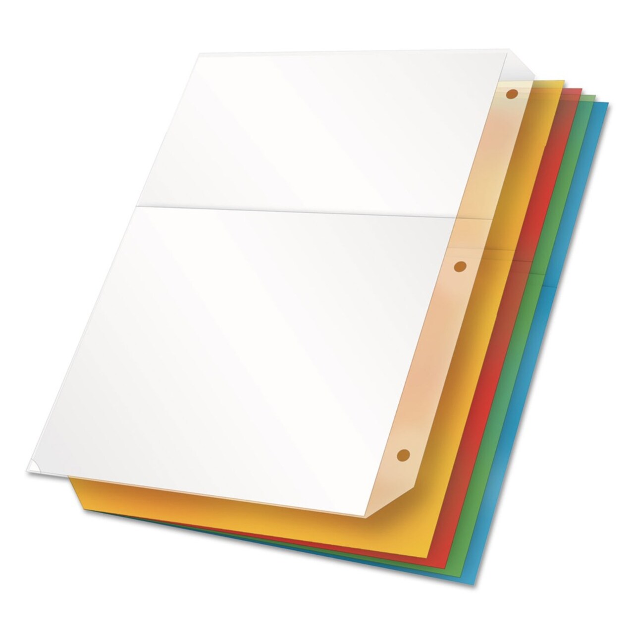Cardinal 8.5 x 11 Poly Ring Binder Pockets - Assorted Colors (5/Pack)